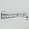 1pcs 3D metal high quality silver/black car Letter Emblem Rear tail trunk Decals badge sticker Decal styling For Skoda fwx433