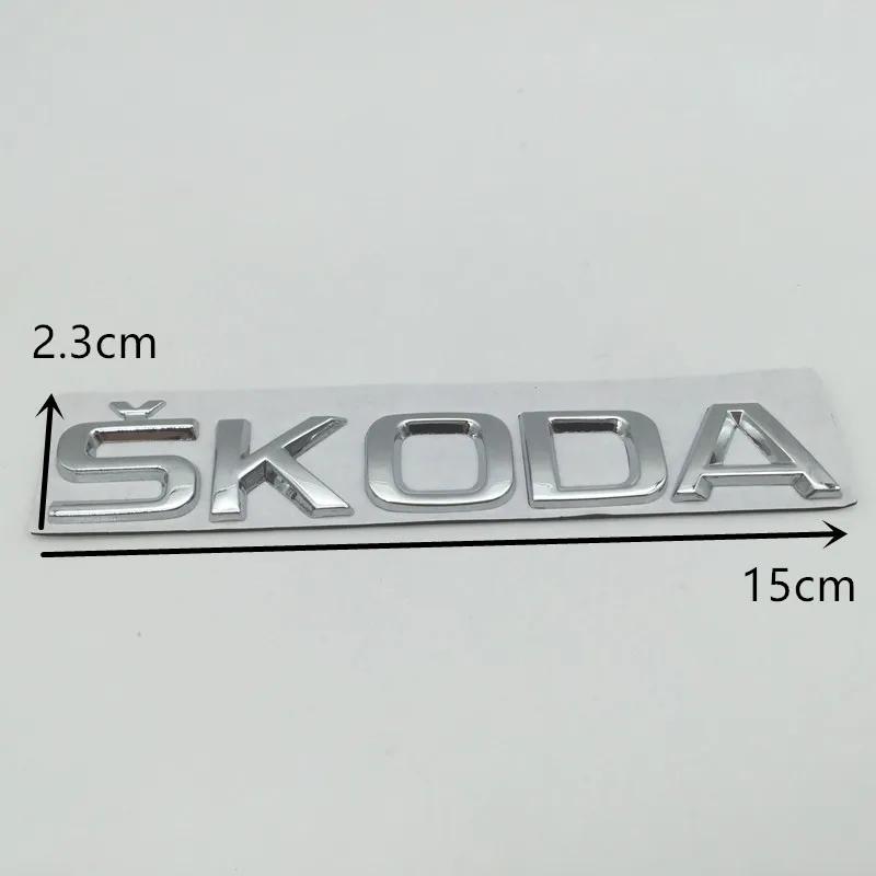 1pcs 3D metal high quality silver/black car Letter Emblem Rear tail trunk Decals badge sticker Decal styling For Skoda fwx433