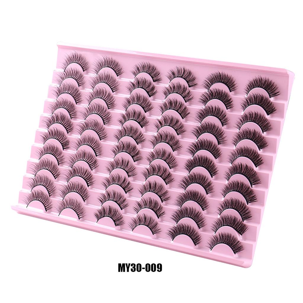 New Product Dd Chemical Fiber Russian Volume False Eyelashes 30 Pairs Thick Natural Grafted Eyelashes