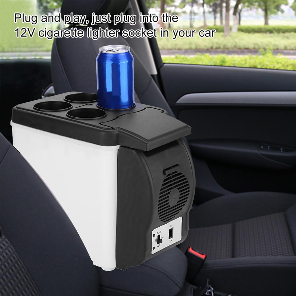 12V 6L Portable Car Refrigerator Mini Multi Functional Food Drinks Warmer Cooler Fridge