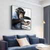 Fun Monkeys Work Seriously On Canvas Painting Modern Animal Posters and Prints Wall Art Images for Living Room Home Decoration