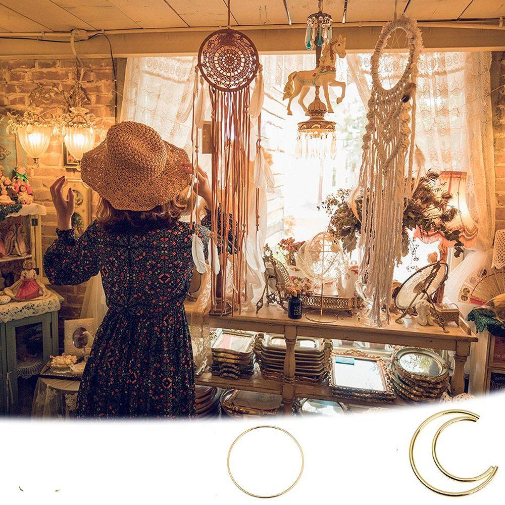 8pcs Wreath Decor Star Macrame Dream Catcher Rings Supplie Gold Hoop Metal Hoops