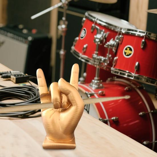 Подставка для украшений в виде жеста, многофункциональный держатель для ручек в виде барабанных палочек, полимерная скала, музыкальный аксессуар, декор с рок-н-ролльным настроением