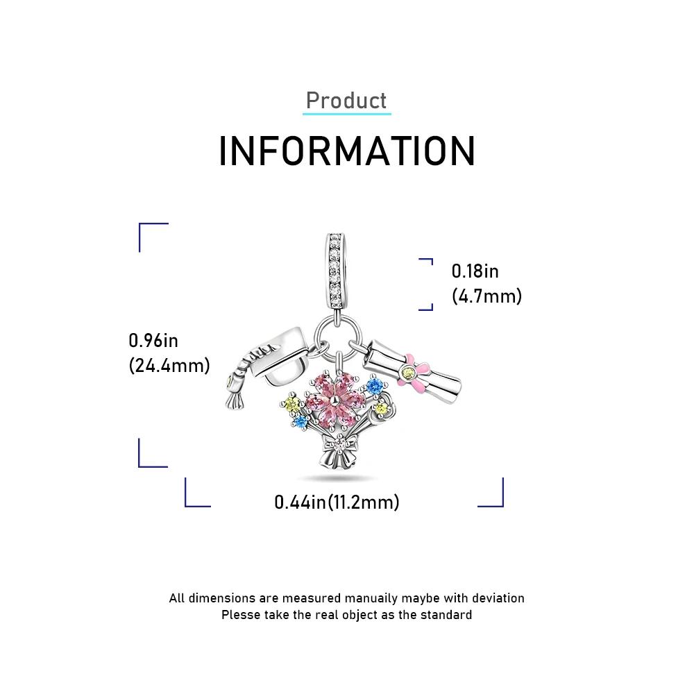 Медные Шармы Академическая Шапочка Выпускника Подвеска из Бусин Подходит для Оригинального Браслета DIY Бусина Подарок на Церемонию Выпускного