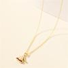 Arvaleff S925 Sterling Silver Christmas Hat Necklace with 14k Gold Zircon, Fashion Clavicle Chain