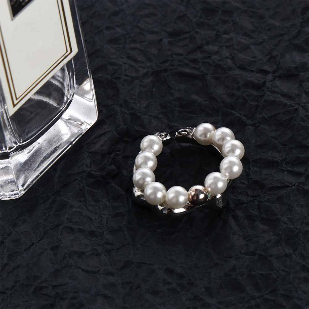 Tassel Chain Baroque Pearl Party Korean Style Women Rings Adjustable Open Ring Index Finger Ring