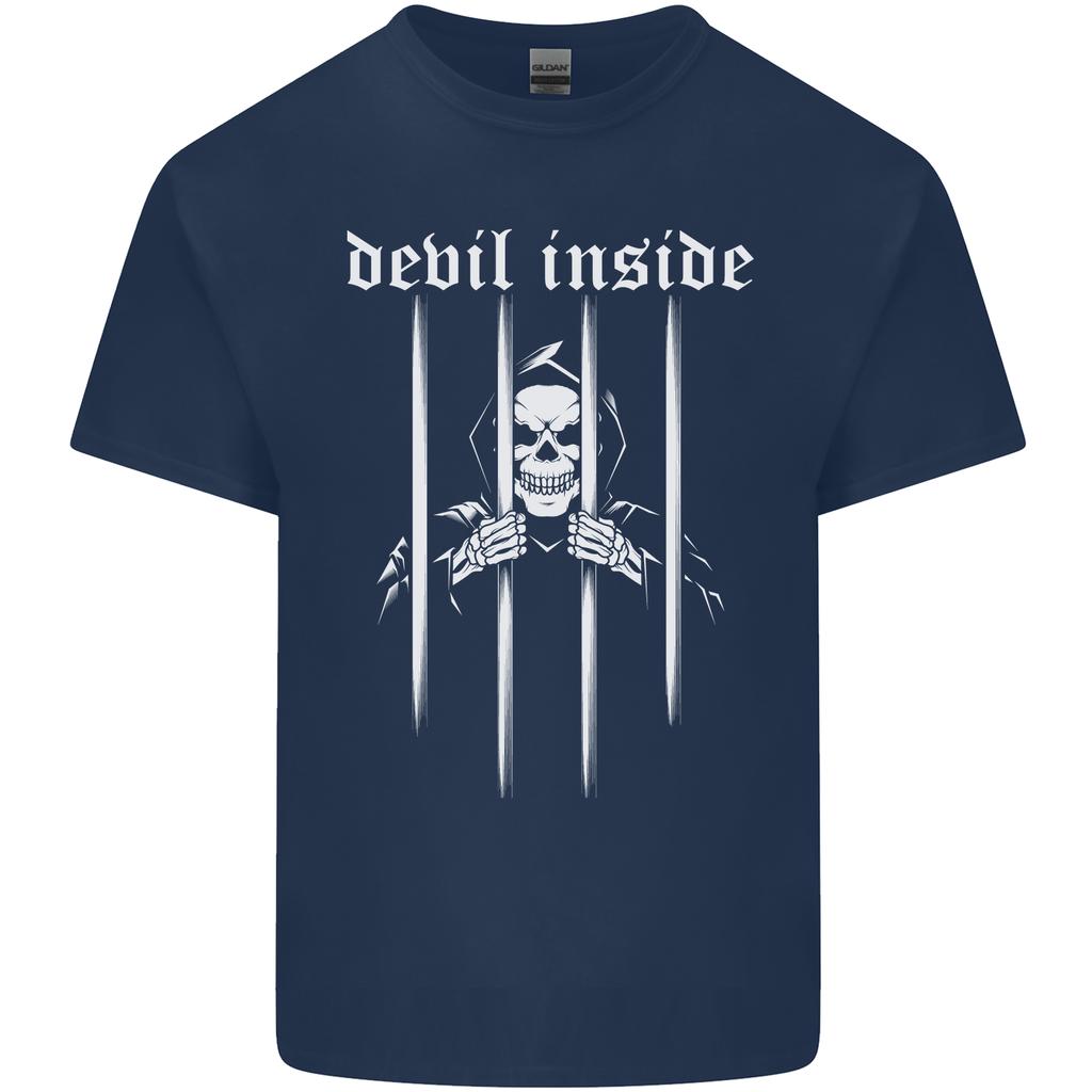 Devil Inside Grim Reaper Satan Skull Gothic Unisexs Light Cotton TShirt