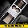 Аксессуары для украшения автомобиля Tesla Model Y ModelY 2024 2024 2024 Кожаная накладка на прорезь для ворот, наклейка на подушку для чашки, нескользящие коврики