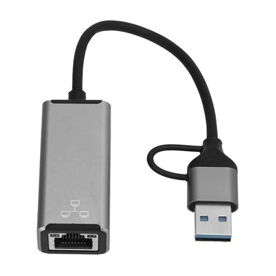 Адаптер типа C - Ethernet, сетевой адаптер USB A - RJ45 для ноутбуков, мобильных телефонов, планшетов