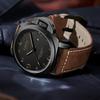Роскошный бренд Мужские военные светящиеся часы Мужские модные повседневные кожаные кварцевые часы Мужские спортивные водонепроницаемые наручные часы с календарем