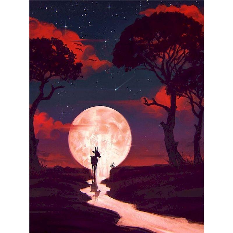 Алмазная мозаика Ночная Луна для вышивки крестом 5d алмазная живопись Пейзаж Картина Стразами Домашний Декор