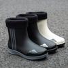 New Medium Tube Waterproof Shoes Men's Fashion Bundle Rain Shoes Velvet Outer Wear Non-slip Work Wear-resistant Rain Boots Rubber Shoes