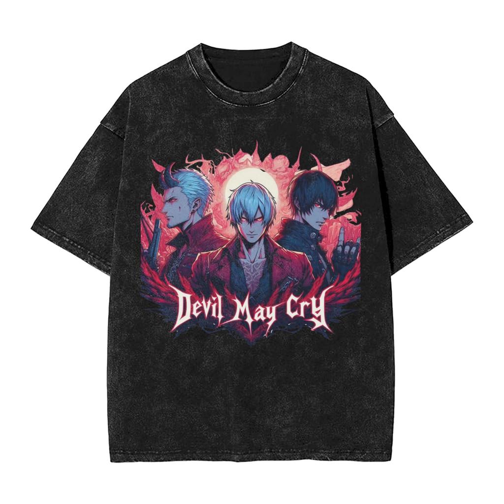 Игровые футболки Dante DMC Devil May Cry Манга Графика Стиль стритвир Футболки с коротким рукавом для мужчин Женская одежда