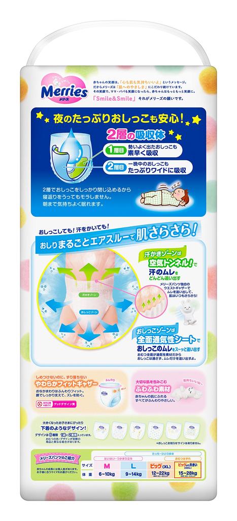 Размер Больше, чем Smooth Air Through White 32 штуки [Брюки Большие] Мэри'с (15~28 кг)