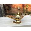 Antique Vintage Aladdin Brass Genie Oil Lamp 8" Nautical Chirag Incense Burner