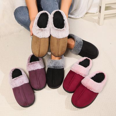 Зимние хлопковые тапочки, нескользящие мужские и женские плюшевые теплые хлопковые туфли, удобные замшевые тапочки