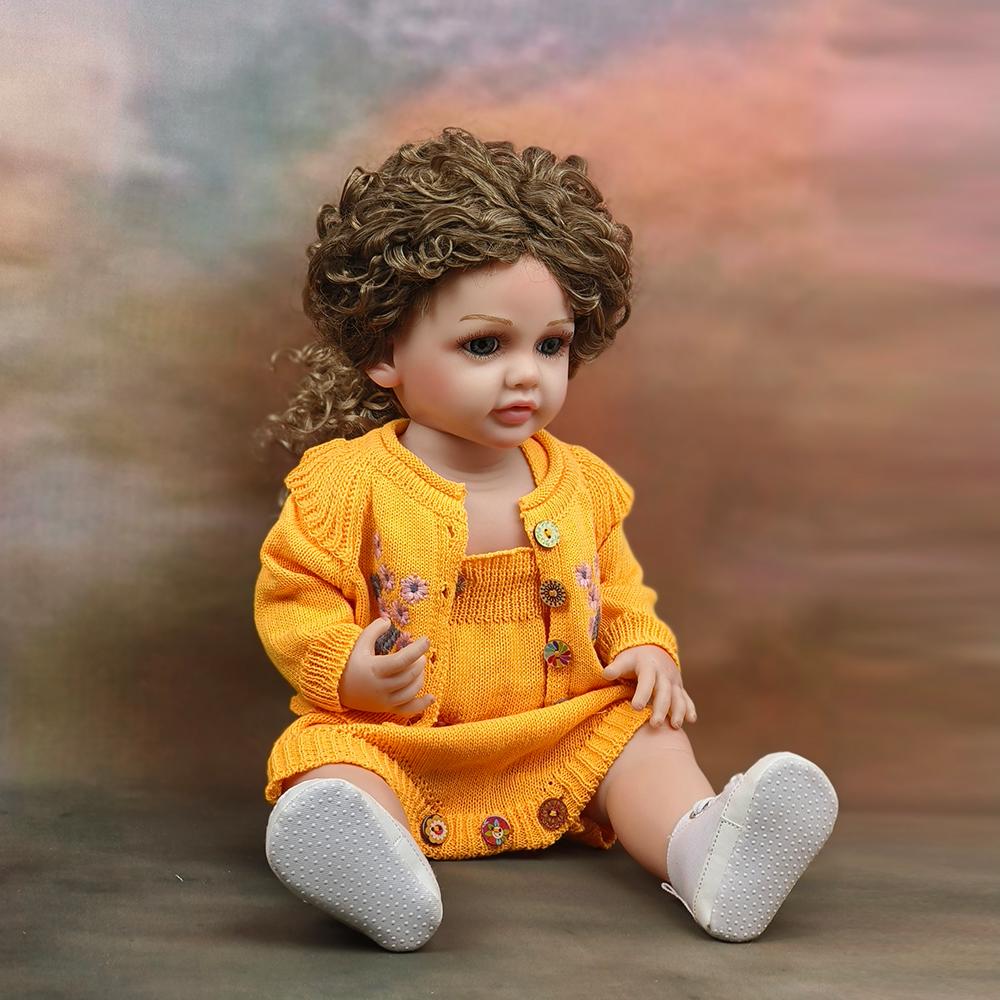 55 см Reborn Baby Princess, мягкий силиконовый гибкий мягкий на ощупь вьющийся волос, модная кукла для девочек, подарок