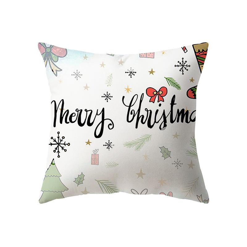 Рождественская тема, наволочка с принтом, домашняя гостиная, украшение для дивана, квадратная полиэстеровая подушка, наволочка