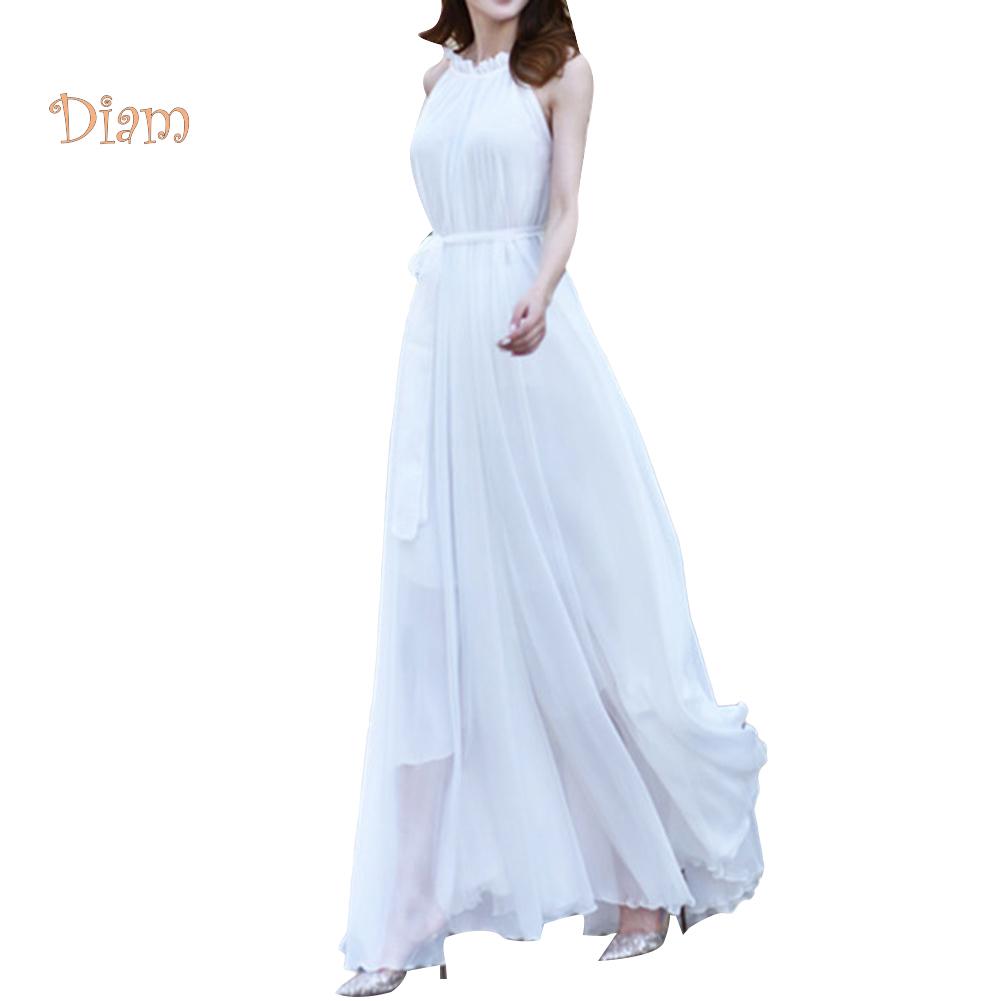 Женское вечернее шифоновое макси платье без рукавов