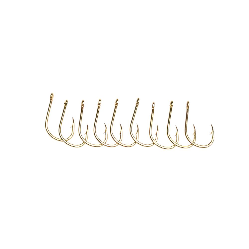 100Pcs 1 Box High Quality 10 Sizes Carbon Steel Fishook Durable Head Fish Bait Fishing Hooks