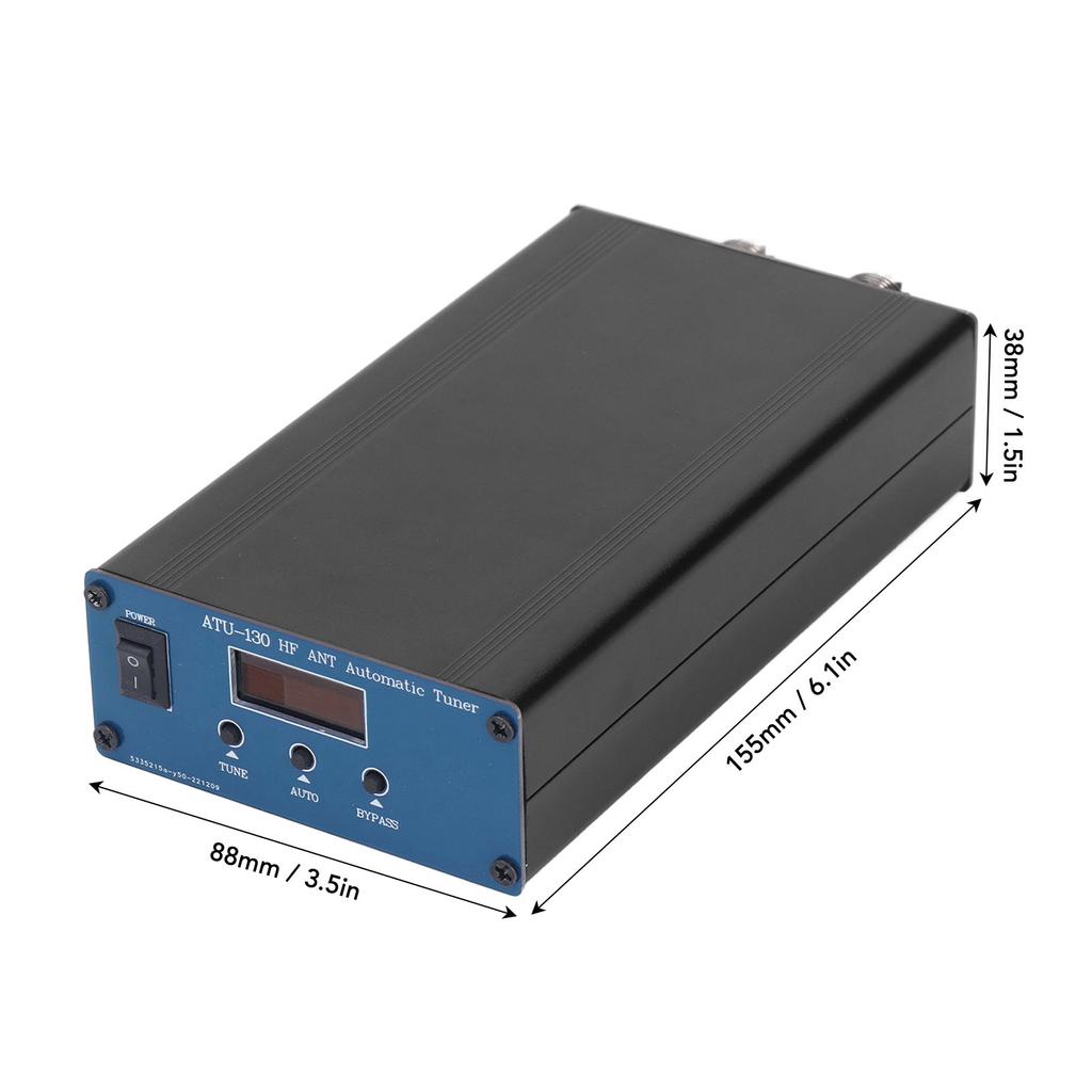 ATU-130 1,8‑50 МГц 200 Вт Микро коротковолновый автоматический антенный тюнер 10‑15 В постоянного тока Органический светодиодный дисплей