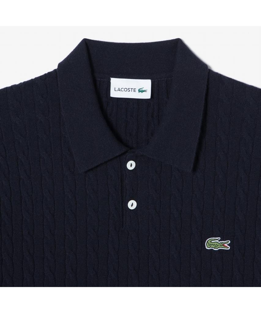 LACOSTE Men'S Cable Long Sleeve Polo Sweater Ah580E-55N 166
