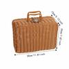 With Ring Shaped Handle Woven Picnic Box Handwoven Rattan Storage Box  Wedding Party