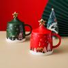 Рождественская подарочная кружка керамическая мультяшная чашка парная чашка для пары чашка для воды чашка для кофе с крышкой ложкой