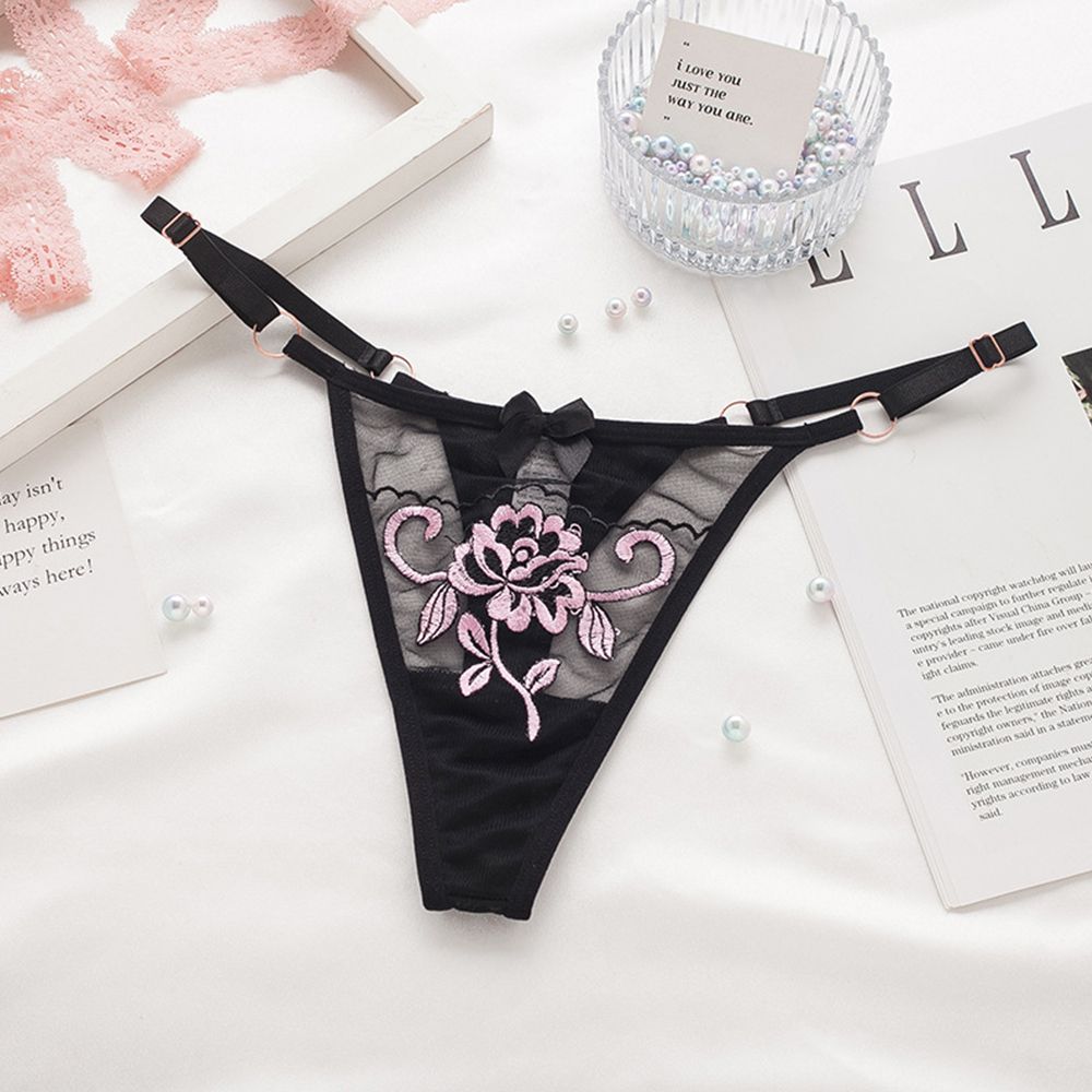 Girls Low waist Intimates Women  T-back Seamless  Briefs Ladies Bandage Thongs Lace Bow Panties