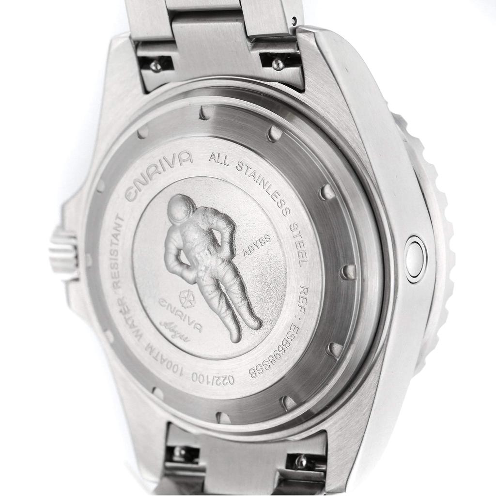 ENRIVA Watch Reverse Rotating Bezel Automatic Watch Date Display 1000m Professional Waterproof NH35 Sports Diver Style Sapphire Glass Diver's