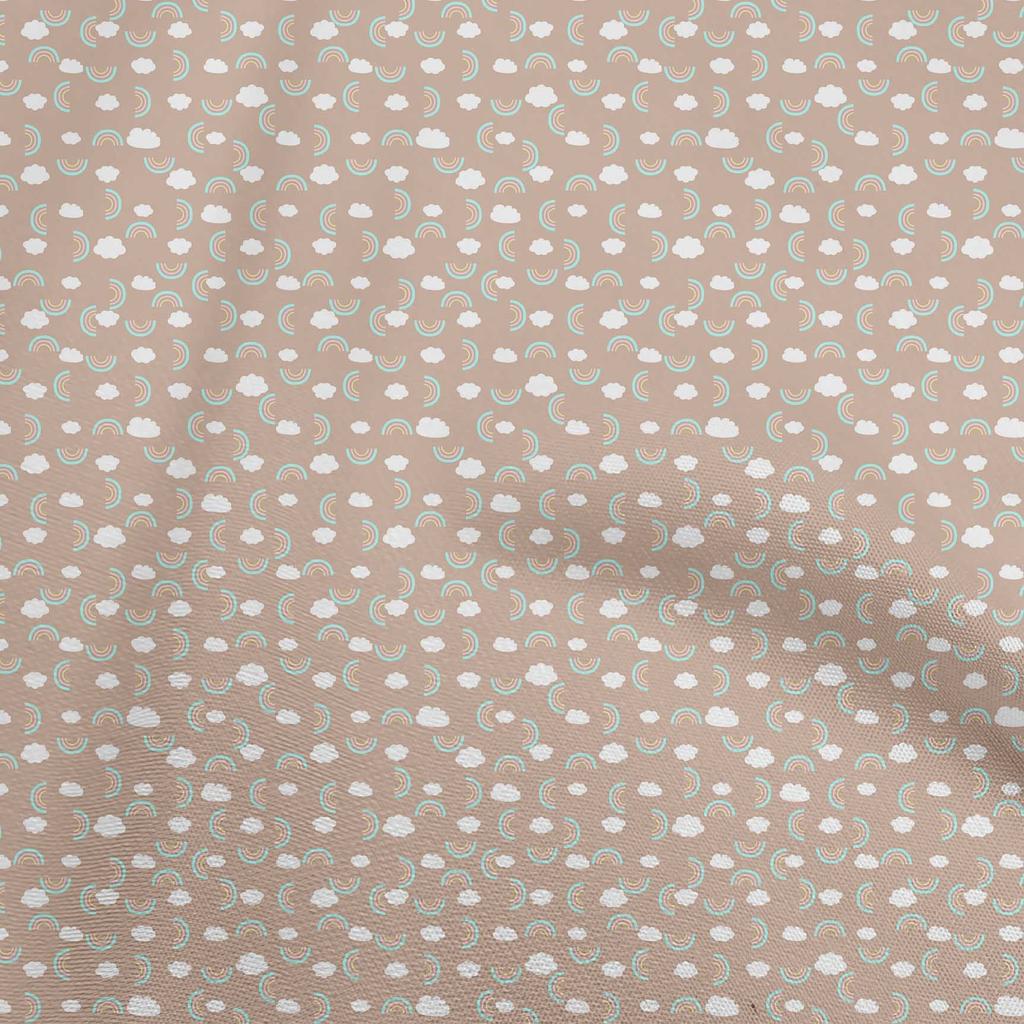 oneOone Cotton Flex Light Brown Fabric Cloud Sewing Craft Projects Fabric Prints By Yard 40 Inch