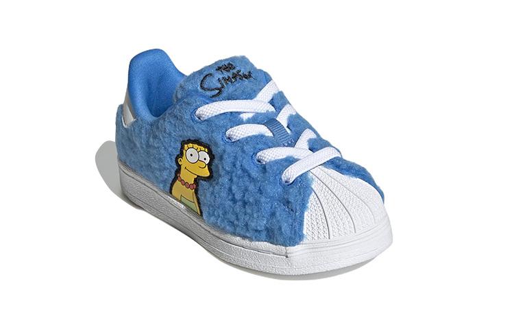 The Simpsons x Adidas Originals SUPERSTAR Низкие кроссовки для малышей, устойчивые к истиранию, синие, для младенцев и малышей GZ1772