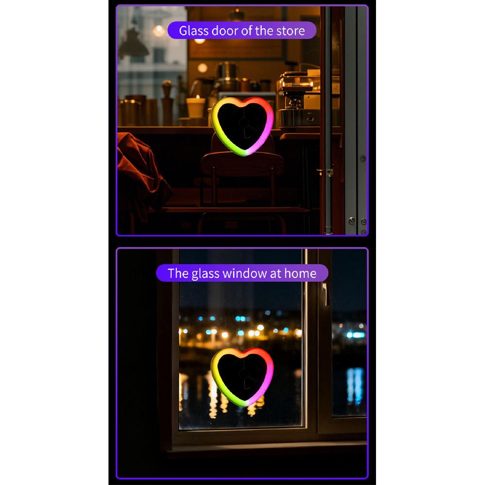 1/2PCS USB Heartshaped Led Atmosphere Light Colorful Car Front Rear Windowsheid Decorative Light Love Ambient Neon Night Light Neon Lights 4