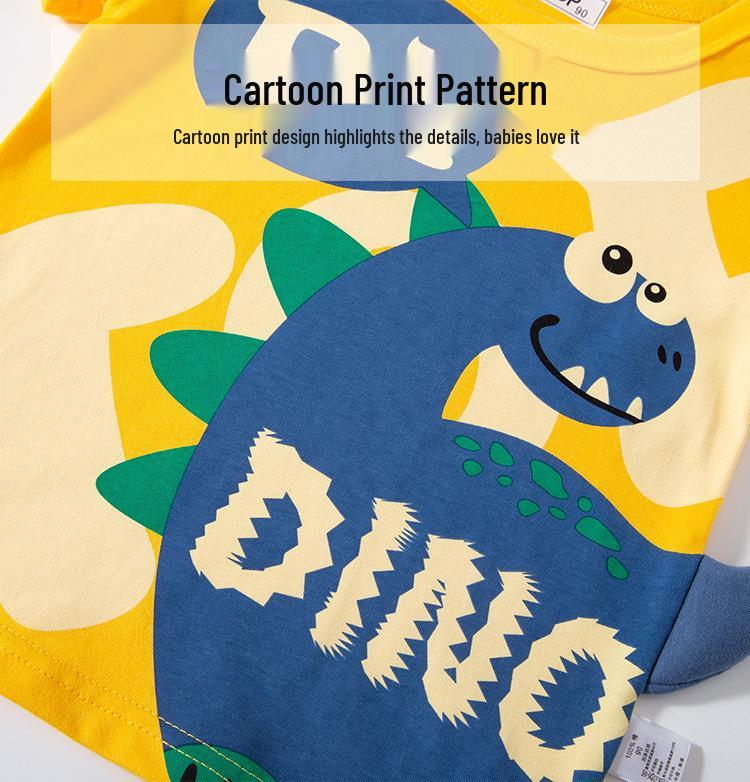 2025 Kids' 3D Dinosaur Short Sleeve T-shirt - Boys’ Cartoon Korean Style Summer Clothing