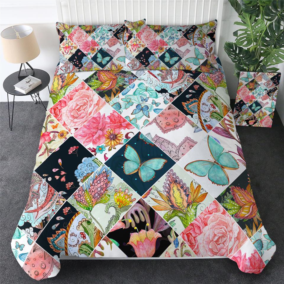 Комплект постельного белья Flying Butterflies, комплект постельного белья из коллекции Butterfly Queen King, полноразмерный, цветной, мягкий, из полиэстера, покрывало