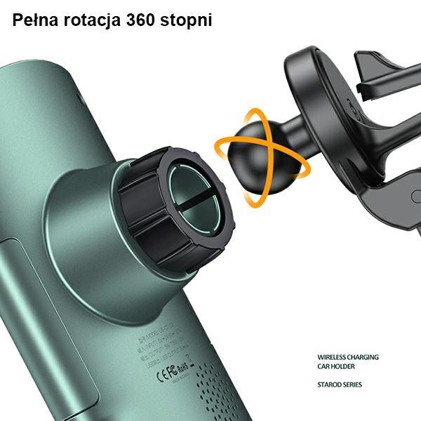 Usams Uchwyt Indukcyjny Us-Cd133 10Wautomatic Do Kratki Went. Czarny/Black Starod Cd133Zj01