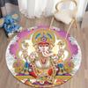 Ganesha Ronde Tapijten Voor Woonkamer Slaapkamer Tapijt Zacht фланелевой коврик в богемном стиле Kamer Tapijt Tapis домашний декор