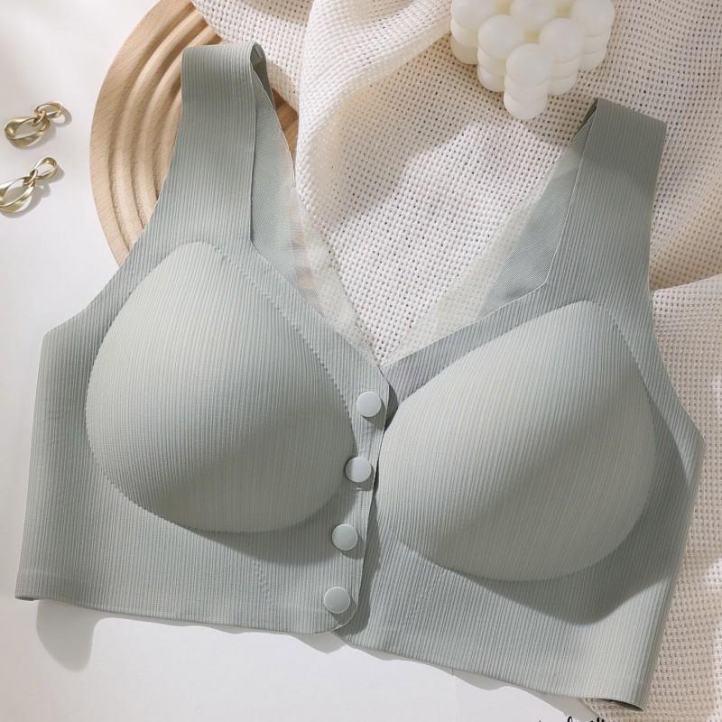 Womens Front Wireless Bra Thin Padded Push Up Backless Plus Size Mom Nursing