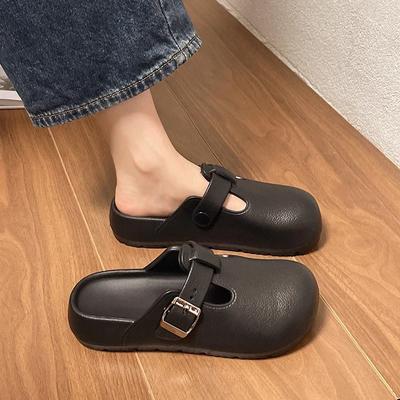 Женские тапочки в стиле 2024 года, летние, однотонные, на толстой подошве, повседневные, нескользящие, домашние тапочки, женские, на плоской подошве, Zapatos