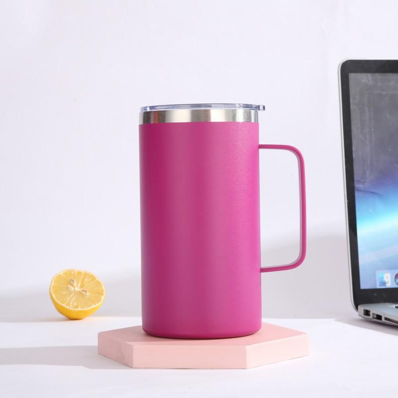 Stainless Steel Vacuum Insulated Coffee Mug With Handle 600ml Double Wall Thermal Cup Office Home Travel