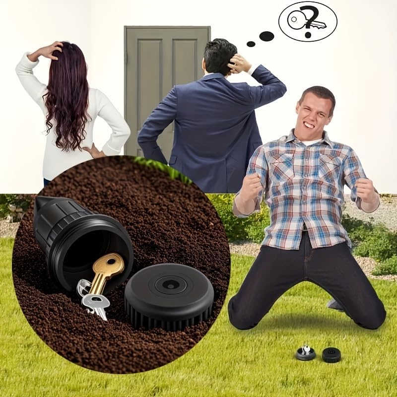 Realistic Sprinkler Head Key Hider - Waterproof Outdoor Key Storage Box for Garden & Yard, 4.5” Small Camouflage Safe for Spare Keys, Cash, Valua