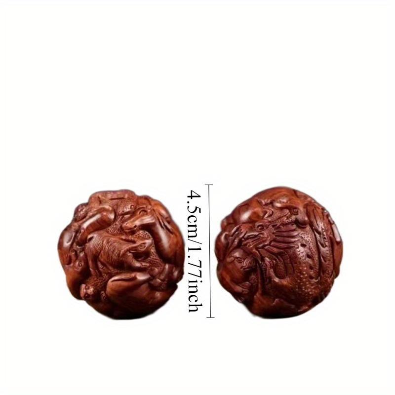 Huanghuali Zodiac Health Ball Handball Massage Ball гравировка фитнес-мяч твердое деревянное резьба украшение