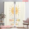 2pcs 2D Flat Printing Window Curtains Cute Sun Smiling Sunshine Fabric Without Electricity Family Party for Indoor Celebrations