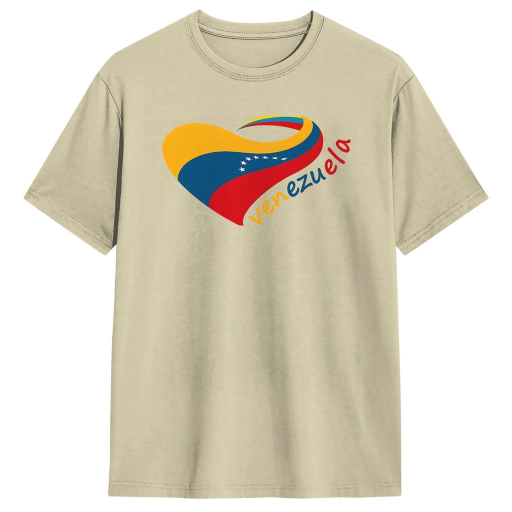 Unisex Heart Of Venezuela T Shirts Cotton Tops Summer YK Funny Short Sleeve TShirt Crew Neck Harajuku Casual Tee Shirt
