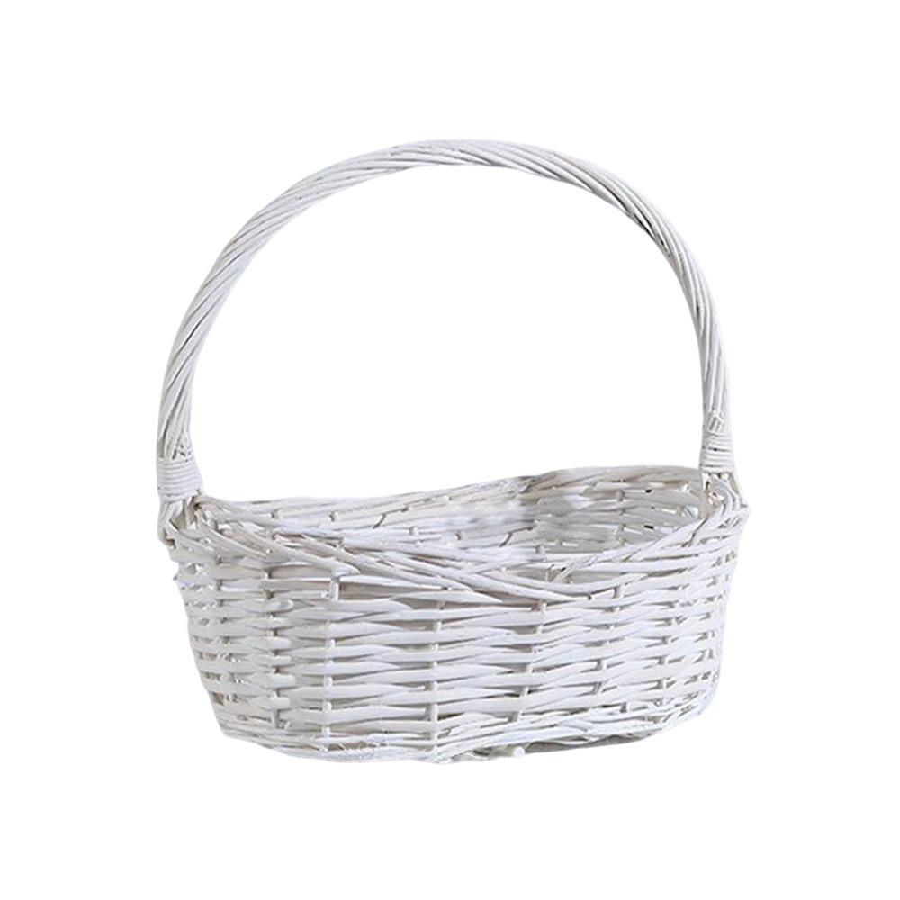 Brown White Handhold Weaving Basket With Handle Braided Basket Storage Baskets  Home Storage