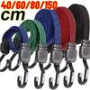 Motorcycle Luggage Strap Heavy Duty Elastic Rope with Steel Hooks Bicycle Cargo Rack Binding Cord for Outdoor 40/60/80/110/150cm