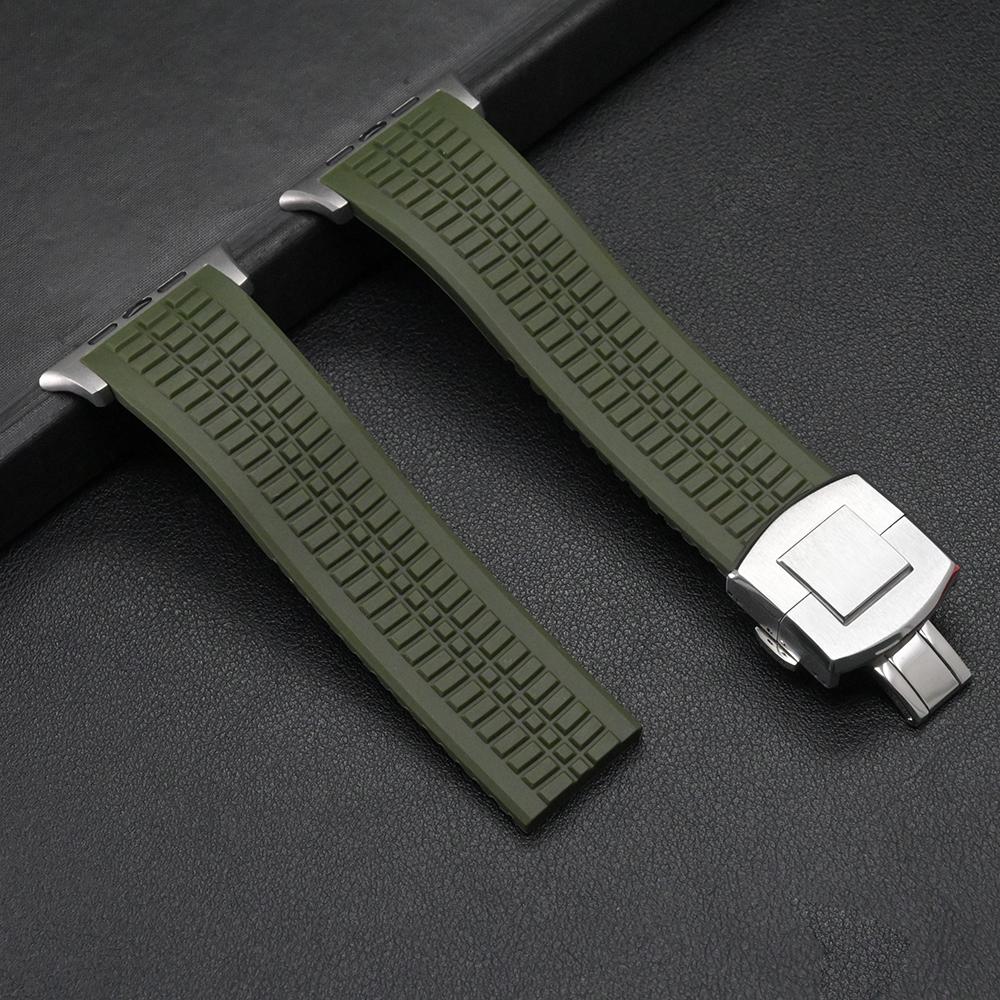 Ремешок для Apple Watch Ultra2 49 мм Силиконовый ремешок 46 мм 44 мм 45 мм Спортивный браслет Loop для Iwatch 10 7 8 9 Se 6 5 4 Аксессуар