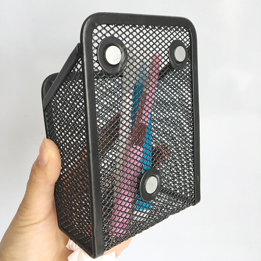 Mesh Magnetic Pencil Holder Metal Stationary Organizer Desktop Stationery Storage Mesh Basket for Refrigerator Locker Office