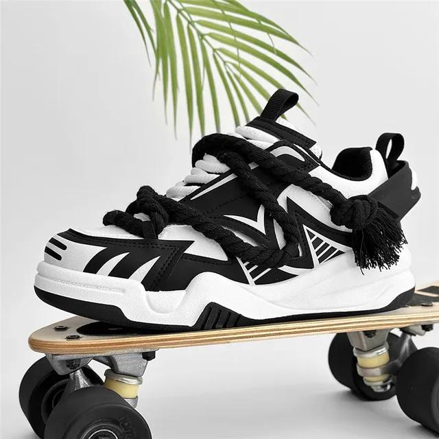 Модные дизайнерские оранжевые туфли для мужчин 2024 года, модные мужские повседневные кроссовки, уличная обувь для скейтбординга на платформе, мужская обувь в стиле хип-хоп