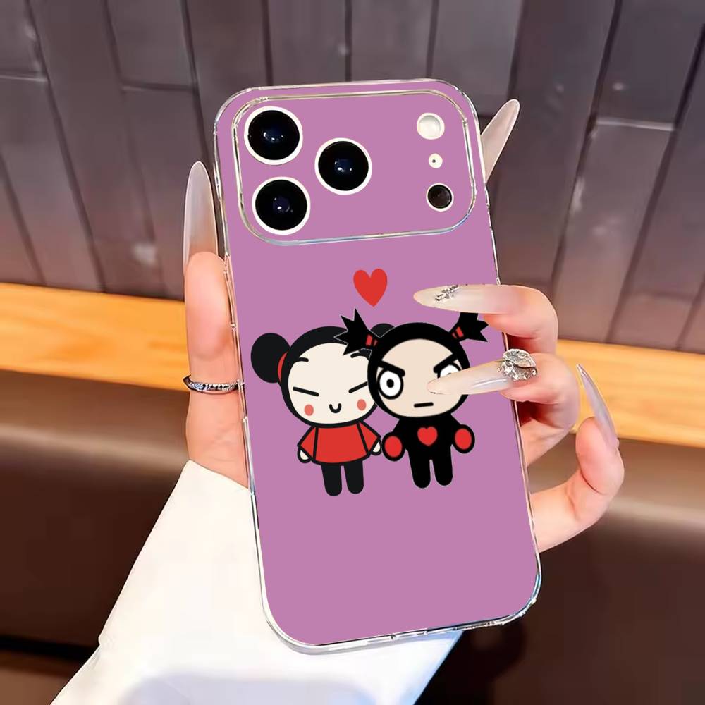 Pucca Cute Love Phone Case For iPhone17,16,15,14,13,12,11 Plus,Pro Max Soft Transparent Cover